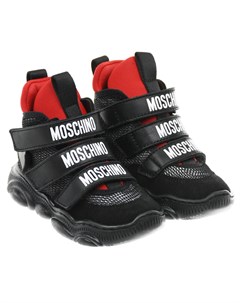 Высокие кроссовки с красными вставками детские Moschino