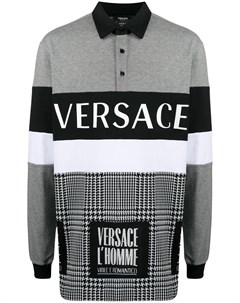 Рубашка поло в ломаную клетку с логотипом Versace