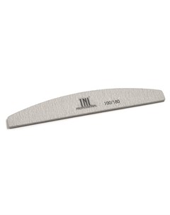 Пилка лодочка для ногтей 100 180 серая в индивидуальной упаковке Tnl professional