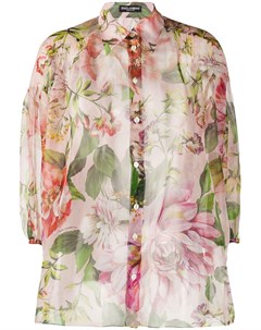 Полупрозрачная рубашка с цветочным принтом Dolce&gabbana