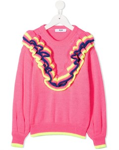 Полосатый джемпер с оборками Msgm kids