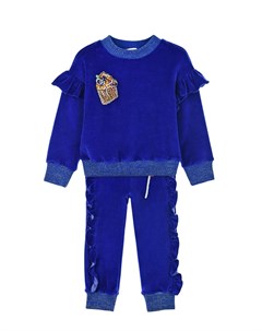 Синий спортивный костюм с лампасами оборками детский Eirene