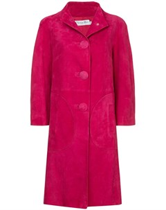 Нубуковое однобортное пальто pre owned Christian dior