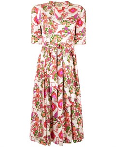 Платье с запахом и цветочным принтом pre owned Hermès