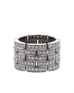Большое кольцо Maillon Panthere 2010 х годов из белого золота с бриллиантами pre owned Cartier
