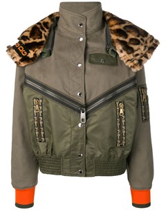 Куртка бомбер с леопардовым воротником Dolce&gabbana