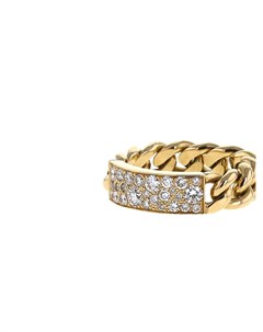 Золотое кольцо Gourmette с бриллиантами pre owned Christian dior