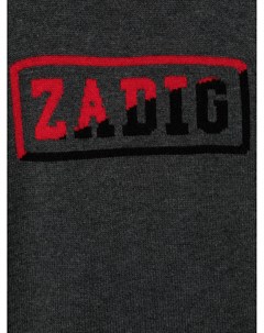 Джемпер вязки интарсия с логотипом Zadig & voltaire kids