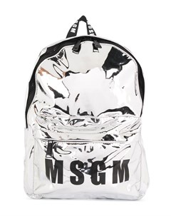 Рюкзак с логотипом и эффектом металлик Msgm kids