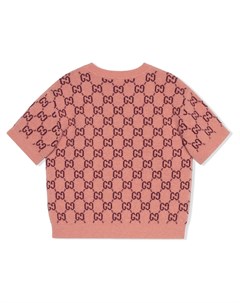 Трикотажный топ с короткими рукавами и узором GG Gucci kids