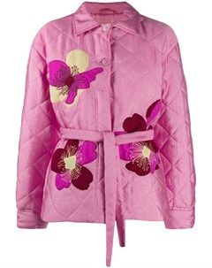 Стеганая куртка с цветочной вышивкой Stine goya