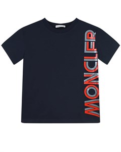 Темно синяя футболка с логотипом детское Moncler