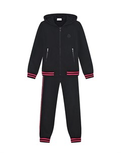 Черный спортивный костюм с красными полосками детский Moncler