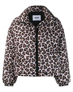 Куртка бомбер с леопардовым принтом Msgm