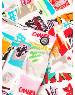 Плиссированная юбка 1997 го года с абстрактным принтом Chanel pre-owned