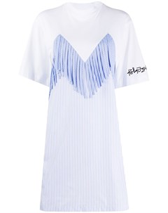 Полосатое платье футболка с бахромой Palm angels