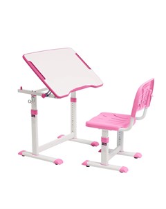 Комплект парта и стул трансформеры Olea Pink Цвет столешницы Белый Цвет ножек стола Розовый Cubby