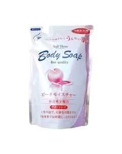 Гель для душа Soft Three Body Soap Peach 400 мл рефилл Mitsuei