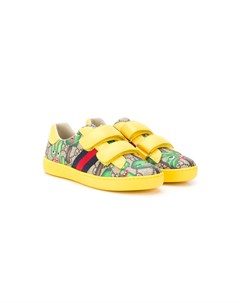 Кроссовки Smiling Plants с узором GG Gucci kids