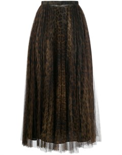 Плиссированная юбка с леопардовым принтом Roberto cavalli