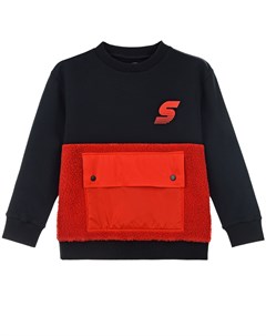 Красно черный свитшот свитшот с накладным карманом детское Stella mccartney