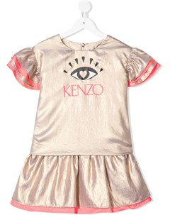 Платье Eye с оборками и логотипом Kenzo kids