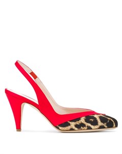 Туфли с ремешком на пятке и леопардовым принтом Gia couture