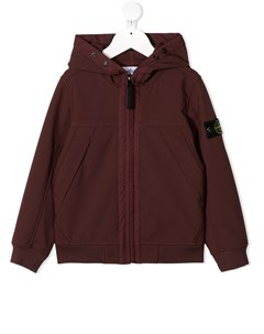 Худи на молнии с нашивкой логотипом Stone island junior