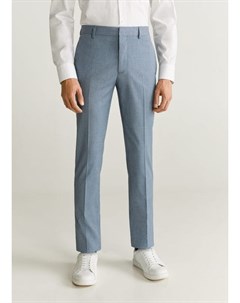 Костюмные брюки super slim fit с мелкой фактурной выделкой Paulo Mango