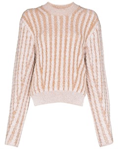 Двухцветный свитер фактурной вязки Chloe