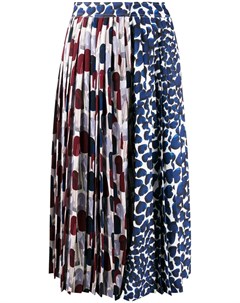 Плиссированная юбка с абстрактным принтом Prada