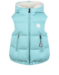 Жилет мятного цвета с капюшоном детский Moncler