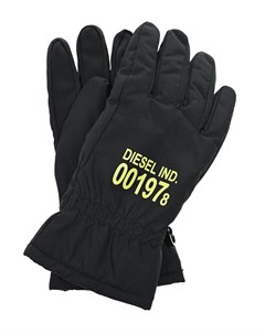 Черные перчатки с желтым логотипом детские Diesel