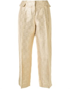 Укороченные брюки с эффектом металлик Christian dior