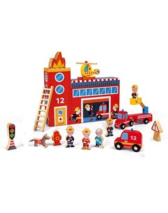 Игровой набор Пожарные с деревянными фигурками Janod