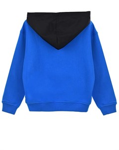 Синяя толстовка худи с контрастным капюшоном детская Moschino