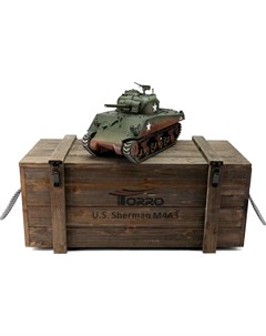 Радиоуправляемый танк Sherman M4A3 1 16 2 4G ВВ пушка деревянная коробка Torro