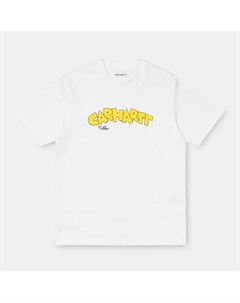 Хлопковая футболка с надписью Loony Script T Shirt White 2021 Carhartt wip