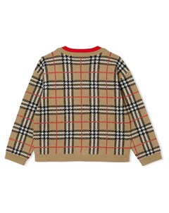 Жаккардовый кардиган в клетку Burberry kids