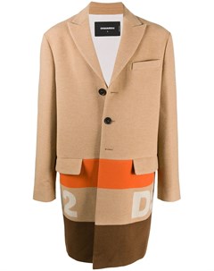 Пальто в стиле колор блок с логотипом Dsquared2