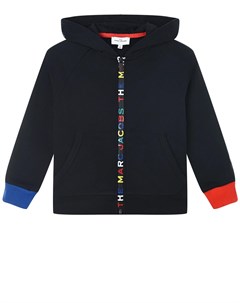 Черная спортивная куртка с разноцветными манжетами детская Little marc jacobs