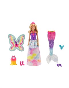 Кукла 3в1 Сказочная принцесса фея русалка Barbie
