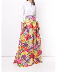 Широкие брюки с цветочным принтом Carolina herrera