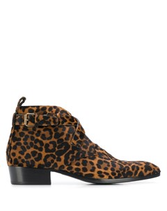 Ботинки с леопардовым принтом Saint laurent
