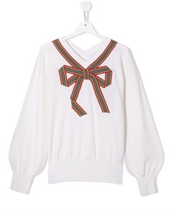 Пуловер с отделкой Icon Stripe Burberry kids