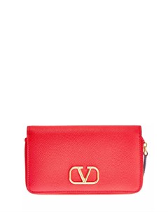 Фактурный кожаный кошелек с макро логотипом VLOGO Valentino garavani