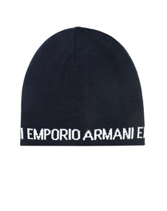 Синяя шапка с логотипом детская Emporio armani